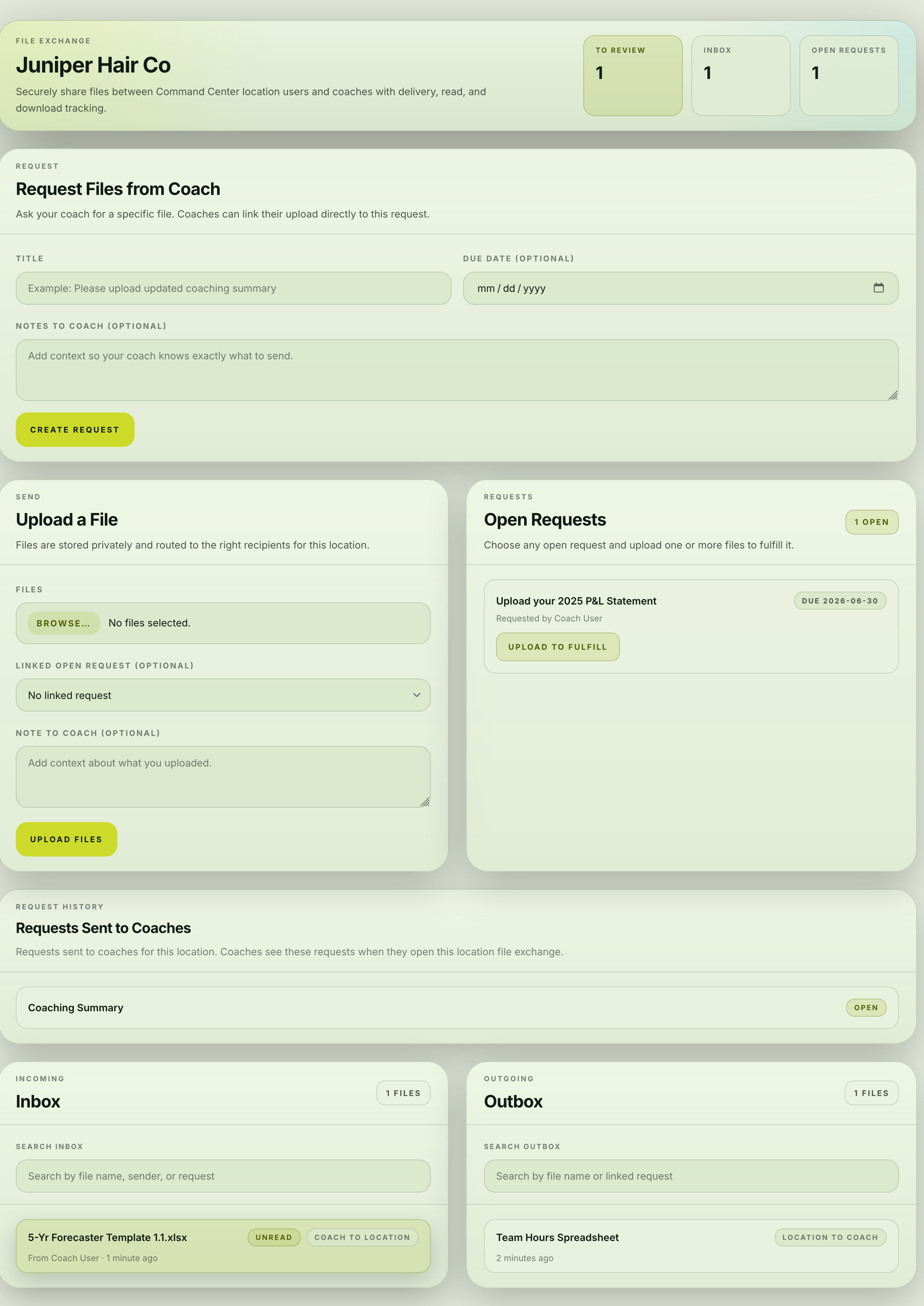 Olliv Command Center feature preview 4