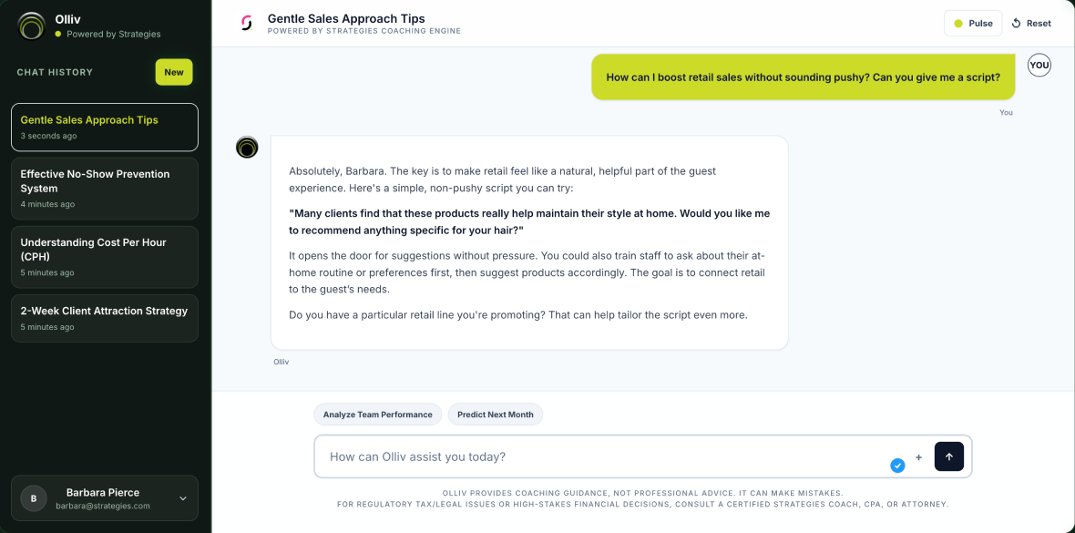 Olliv chat interface